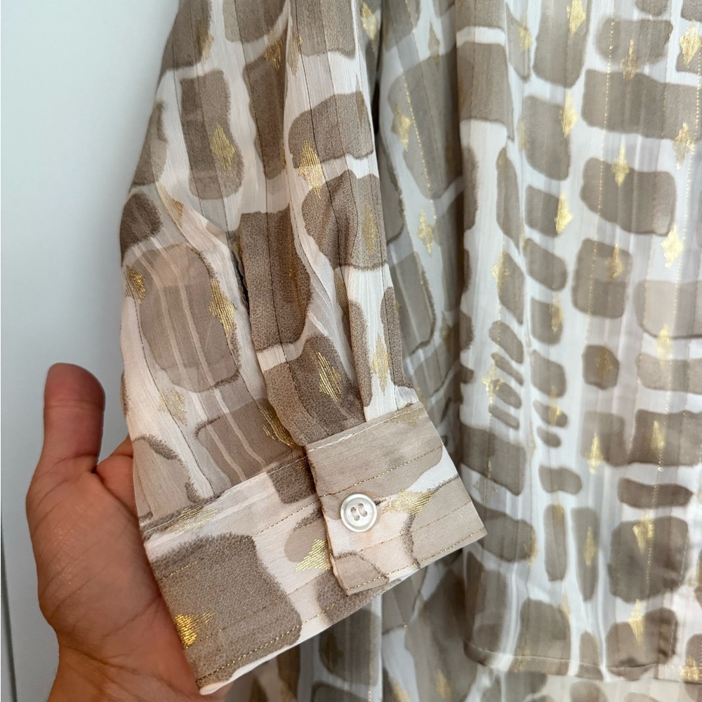 BY DESIGN Eve Chiffon Collared Button Front Blouse